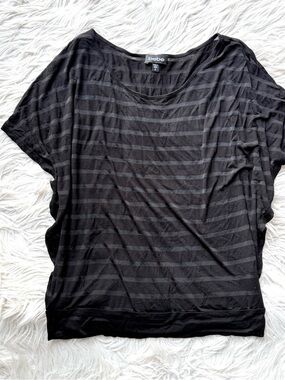 Y2K Vintage BEBE vintage black dolman sleeve lightweight shirt top blouse stripe